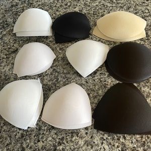 Bra inserts black 3 sets white 5 sets tan 1 set